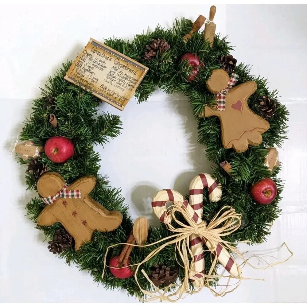 FARMHOUSE Grandma Gingerbread Christmas Wreath 15